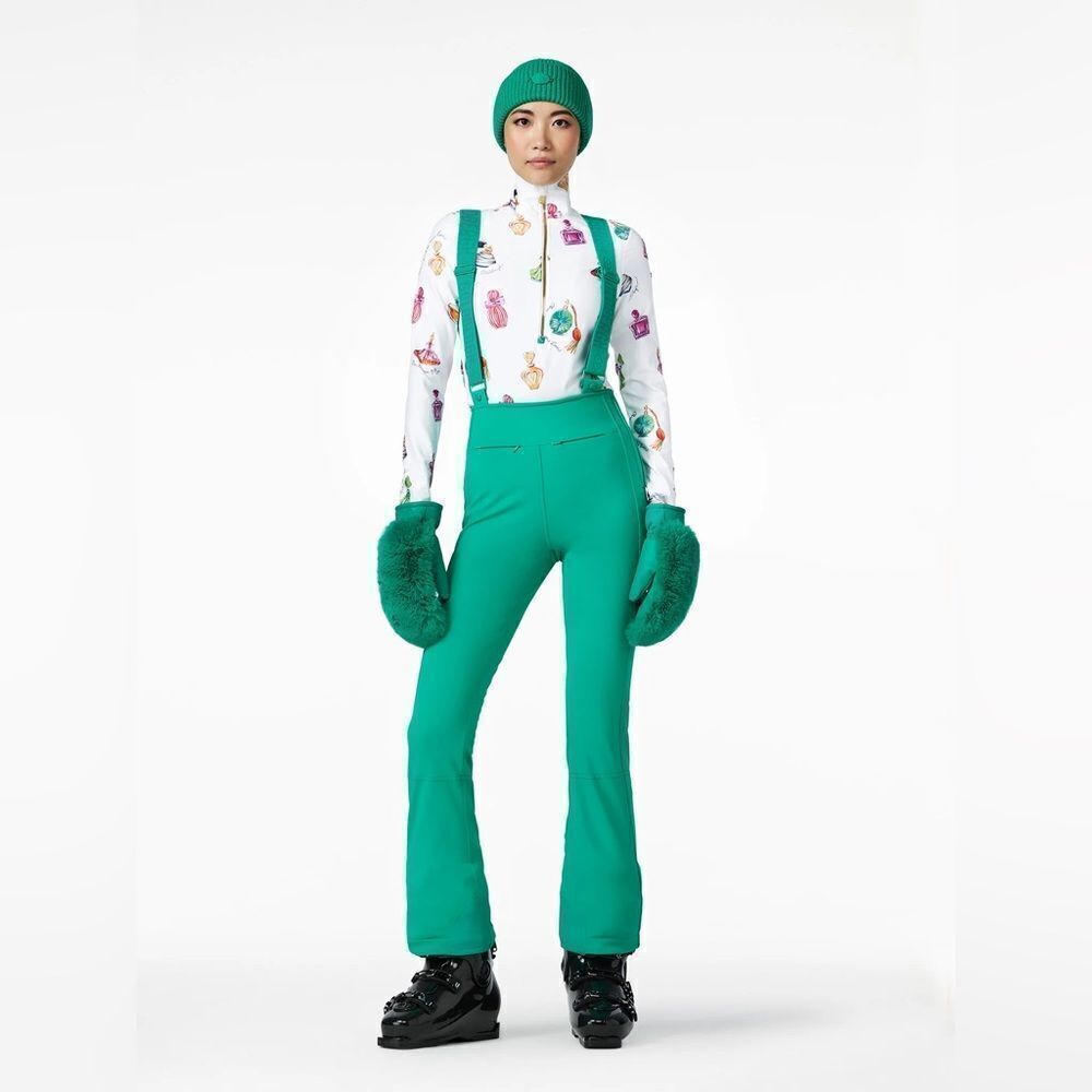 GOLDBERGH WOMEN'S HIGH END SALOPETTE SKI PANTS BIB ICE GREEN TEAL US 6 NWT